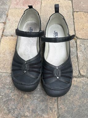 JBU Black Mary Jane Flats with Decorative Straps